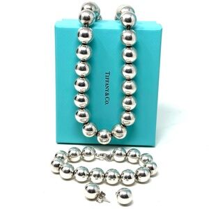 Authentic Tiffany & co 14mm Ball Beaded (Necklace, Bracelet and Earrings)